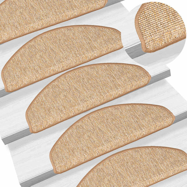 vidaXL Stufenmatten 15 Stk. 65x21x4 cm Hellbraun Halbrund Gro&szlig;