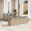 vidaXL Gartensofa-set mit Kissen 8 pcs Beige Poly-Rattan