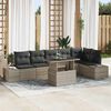 vidaXL Gartensofa-set mit Kissen 7 pcs Hellgrau Poly-Rattan