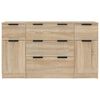 vidaXL 3-tlg. Sideboard-Set Sonoma-Eiche Holzwerkstoff