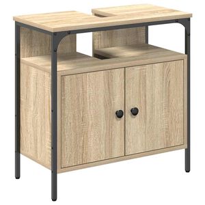 vidaXL Badezimmerschrank mit T&uuml;r Beige 60 x 30 x 60 cm Holzwerkstoff