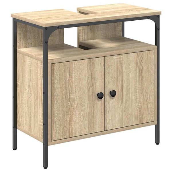 vidaXL Badezimmerschrank mit T&uuml;r Beige 60 x 30 x 60 cm Holzwerkstoff