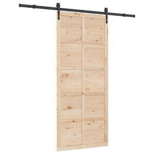 vidaXL Schiebet&uuml;r Natur 100 x 208 cm Massives Kiefernholz