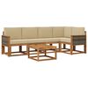 vidaXL Outdoor-Sofagarnitur 6 Stk. Natur und Beige Massivholz Akazie