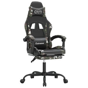 vidaXL Gaming-Stuhl mit Fu&szlig;st&uuml;tze Schwarz und Tarnfarben Kunstleder