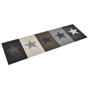 vidaXL K&uuml;chenbodenmatte Waschbar Stern 45x150 cm