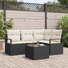 vidaXL Sofa Set 5 pcs Schwarz Poly-Rattan