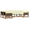 vidaXL Outdoor-Sofagarnitur mit Kissen 6 pcs Natur und Creme
