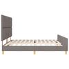 vidaXL Bettgestell mit Kopfteil Taupe 200 x 200 cm Stoff