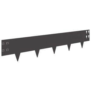 vidaXL Raseneinfassung 10 pcs 100 x 20 cm Stahl Schwarz