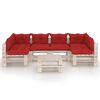 vidaXL 7-tlg. Garten-Lounge-Set aus Paletten mit Kissen Kiefernholz