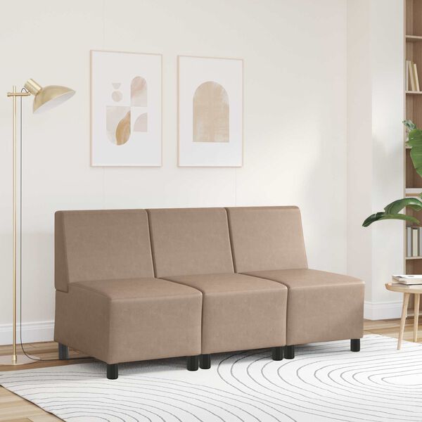 vidaXL | Modulares Armfreies Sofa | Cappuccino 55 x 74 x 82 cm Kunstleder