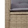 vidaXL 2-tlg. Garten-Essgruppe mit Kissen Beige Poly Rattan