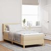 vidaXL Boxspringbett mit Matratze Creme 200 x 100 cm Polyester