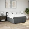 vidaXL Boxspringbett mit Matratze Dunkelgrau 160x200 cm Stoff