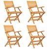 vidaXL Klappst&uuml;hle, 4 St&uuml;ck, 55 x 62 x 90 cm, Massivholz Teak