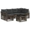 vidaXL Gartensofa-set 7 stk. Grau und Dunkelgrau Poly-Rattan
