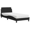 vidaXL Bett mit Matratze "Dover" Schwarz 90x200 cm Stoff