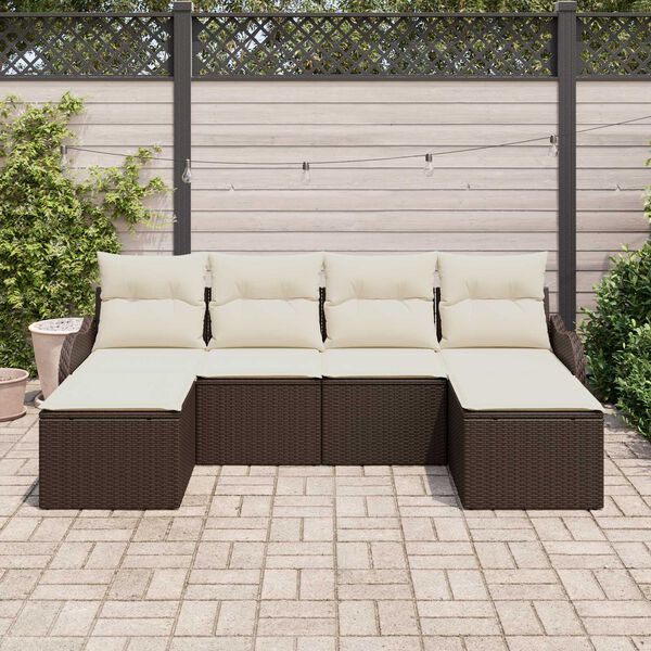 vidaXL Gartensofa-set Braun Poly-Rattan