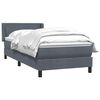 vidaXL Boxspringbett mit Matratze Dunkelgrau 80x210 cm Samt
