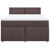 vidaXL Boxspringbett mit Matratze Dunkelbraun 140x200 cm Stoff