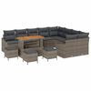 vidaXL Gartensofa-set 13 stk. Grau Poly-Rattan