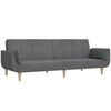 vidaXL Schlafsofa 2-Sitzer mit 2 Kissen Hellgrau Stoff