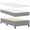 vidaXL LED Boxspringbett mit Matratze Hellgrau 90 x 190 cm Stoff