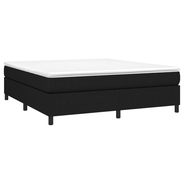 vidaXL Boxspringbett mit Matratze Schwarz 160x200 cm Stoff