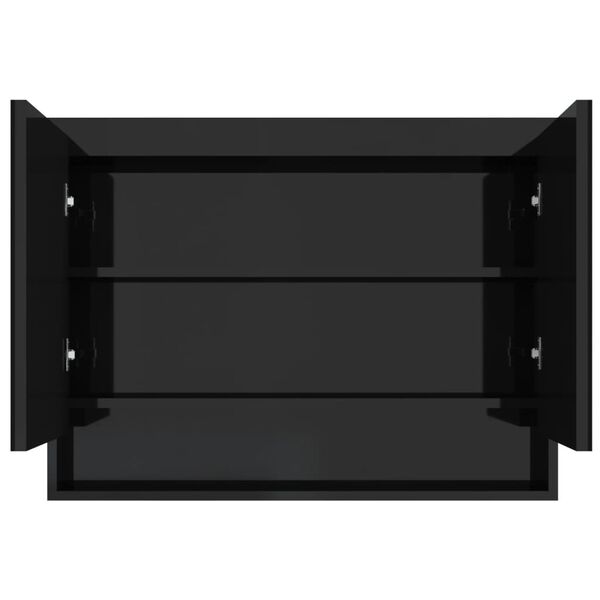 vidaXL Spiegelschrank f&uuml;rs Bad 80x15x60 cm Gl&auml;nzend Schwarz