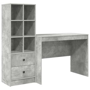 vidaXL Schreibtisch Beton Grau 145.5 x 50 x 127 cm 2 stk.