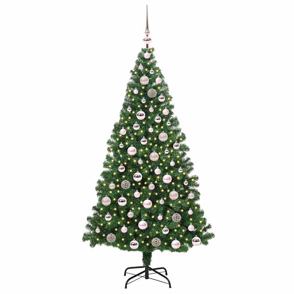 vidaXL K&uuml;nstlicher Weihnachtsbaum mit 300 LEDs mit St&auml;nder Gr&uuml;n 180 cm