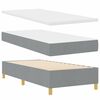 vidaXL Boxspringbett mit Matratze Dunkelgrau 90x190 cm Hellgrau