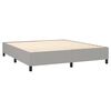 vidaXL Boxspringbett mit Matratze & LED Hellgrau 180x200 cm Stoff