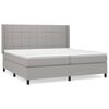 vidaXL Boxspringbett mit Matratze Hellgrau 200x200 cm Stoff