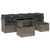 vidaXL 6-tlg. Garten-Sofagarnitur mit Kissen Grau Poly Rattan