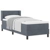 vidaXL Boxspringbett mit Matratze Dunkelgrau 200 x 80 cm Samt