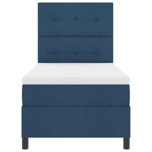 vidaXL Boxspringbett mit LED-Lichtleisten Blau 80 x 200 cm Stoff