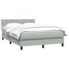 vidaXL Boxspringbett mit Matratze Hellgrau 140x210 cm Samt