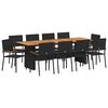 vidaXL Garten Essgruppe 11 Stk. Schwarz Poly-Rattan