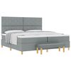 vidaXL Boxspringbett mit Matratze Hellgrau 200 x 200 cm Stoff