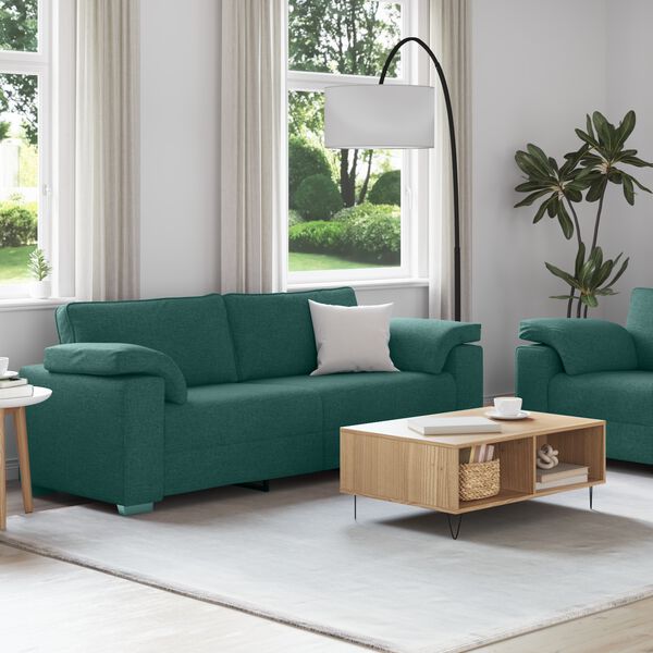 vidaXL Sofa 2 pcs Dunkelgr&uuml;n 219 x 80 x 82 cm Stoff