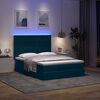 vidaXL Ottoman-Bett mit Matratzen & LEDs Dunkelblau 140x200 cm Samt