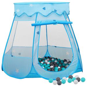 vidaXL Kinder-Spielzelt mit 250 B&auml;llen Blau 102x102x82 cm