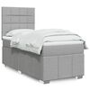 vidaXL Boxspringbett mit Matratze Hellgrau 80x200 cm Stoff
