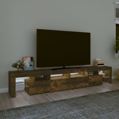 vidaXL TV-Schrank mit LED-Leuchten Räuchereiche 230x36,5x40 cm