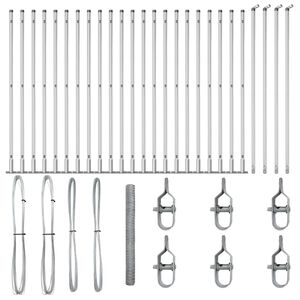 vidaXL Zaunpfosten Silber 50 x 1,5 m (50 mm Maschen) Stahl