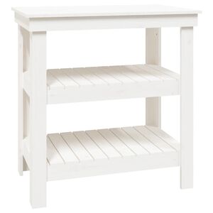 vidaXL Werkbank Wei&szlig; 78,5x50x80 cm Massivholz Kiefer