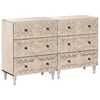 vidaXL Sideboard 2 pcs Wei&szlig; 60 x 33,5 x 75 cm Massivholz Mango