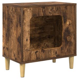 vidaXL Katzenhaus Ger&auml;ucherte Eiche 51 x 30 x 52 cm Holzwerkstoff